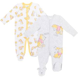 Disney Winnie The Pooh Newborn Baby Boys 2 Pack Snap Sleep N 'Plays Winnie the Pooh White 3-6 m?neder