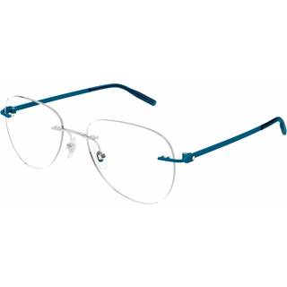 Montblanc MB0283O Asian Fit 005 55 Briller Mænd Blue - Silver Teal - 55mm