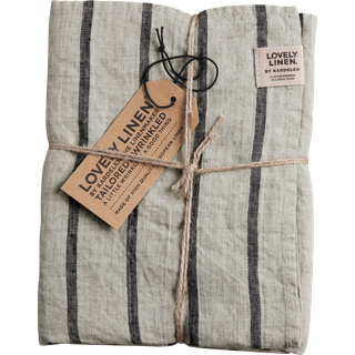 Lovely Linen Misty Viskestykke - Viskestykker Hør Black Stripe - TL0898
