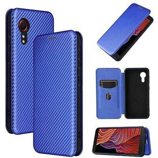 Samsung Galaxy Xcover 5 Flip Cover - Karbonfiber - Blå