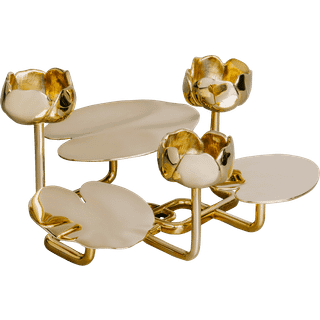 Hilke Collection Ninfea Grande Lysestage - Lysestager Messing Guld - HL03NI
