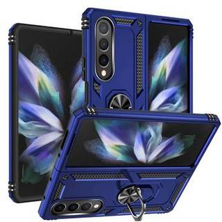 Samsung Galaxy Z Fold4 Hybrid Cover med Metal Stativ - Blå