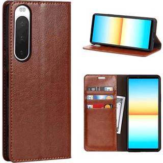 Sony Xperia 10 IV Læderpung med Stativ - Brun