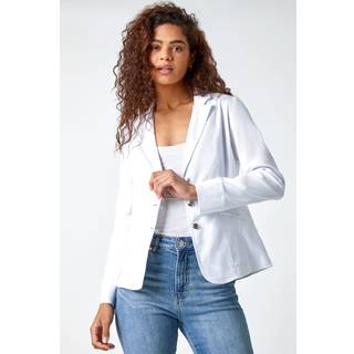 Roman Roman White Stretch Button Detail Blazer