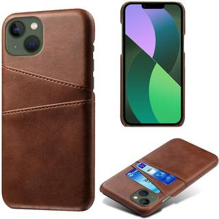 SKALO iPhone 15 PU-læder Kortholder Cover - Brun