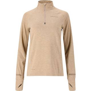 ENDURANCE Women's Canna V2 Melange Performance Midlayer Longsleeve Damer størrelse 36 farve beige