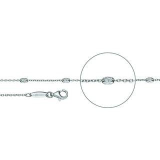 Der Kettenmacher Halskette - Ankerkette mit Zwischenelementen Diamantiert Silber - A5S - silber