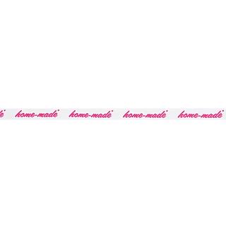 Ribbon home-made weiß-neonpink 2m - Weiß, Neonpink