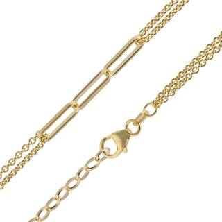 trendor 15493 Damen-Kette 925 Silber Vergoldet zweireihiges Collier