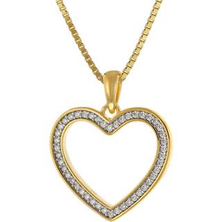 trendor 41208 Damen-Kette mit Anhänger Gold auf Silber Herz mit Zirkonia 18 mm