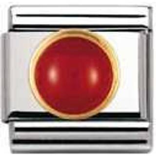 Nomination Classic - EDELSTEINE RUND aus Edelstahl und 18K-Gold (ACHAT ROT) - rot