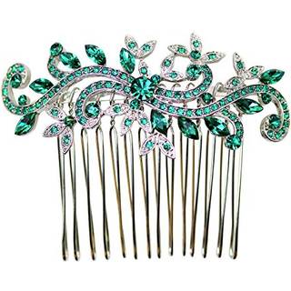 Faship smuk gr?n krystal blomsterh?r kam