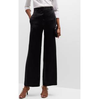 The Row Bany low-rise straight satin pants - black - XS