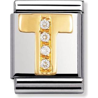 Nomination BIG - BUCHSTABEN Edelstahl, 18K-Gold und Cubic Zirc. (V) - weiß