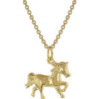 trendor 39024 Kinder-Halskette mit Pferde-Anhänger Gold auf Silber