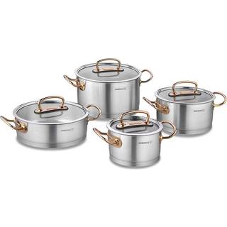 Grydesæt i rustfrit stål, 8 dele, &#34;Proline&#34;, Rosegold - Korkmaz