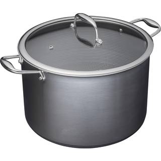 Hexclad Hexclad hybrid gryde med glaslåg 9,5 L Sølv