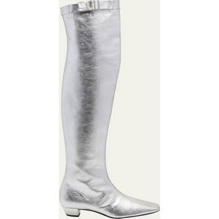 Tom Ford Metallic over-the-knee boots - silver - EU 40