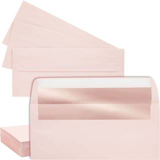 50 Pack 10 Blush Pink -konvolutter med metallisk roseguldfolieforing til invitationer Mailing Business Letters (4 18 x 9 12 in)