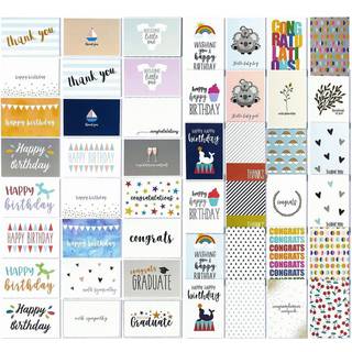 48 Pak alle lejligheder lyk?nskningskortboks s?t med konvolutter til f?dselsdag Bryllupseksamen tillykke tak 48 Assorterede designs tomme inde (4