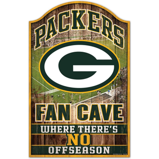 Green Bay Packers Wood Sign - 11 """" X17 """" Fan Cave Design