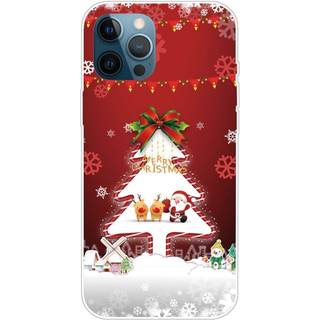iPhone 14 Pro Max Fleksibelt Plast Jule Bagside Cover - Juletræ