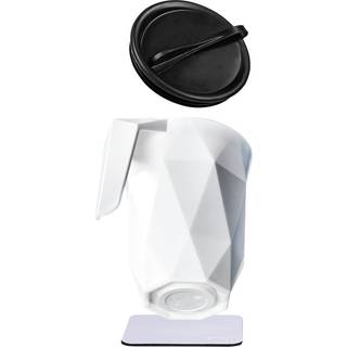 Magnetisk kaffe-/tekop i plast Silwy Magnet Coffee Cup To-Go, hvid, 30 cl / 300 ml + hvidt magnetisk glasunderlag + låg