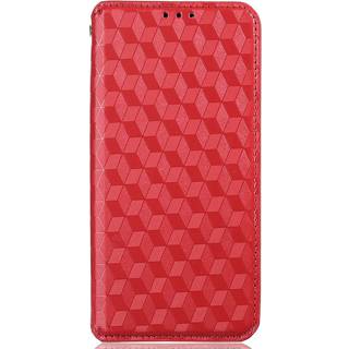 Alcatel 1S (2021) / 3L (2021) PU Læder Flip Cover m. Pung - Rhombus - Rød