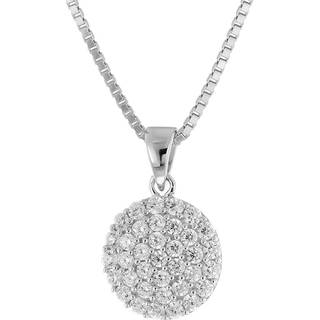 trendor 41674 Damen-Kette Silber 925 Collier mit Zirkonia-Anhänger