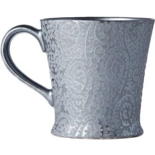 Japansk Keramik Te Kop 250ml Black Scroll m/Håndtag
