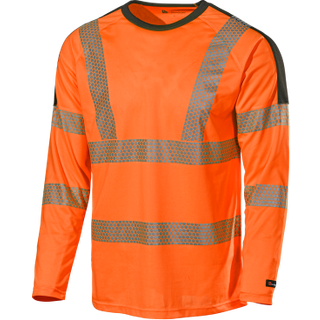 T-Shirt 6121P Orange/Sort Str. XS