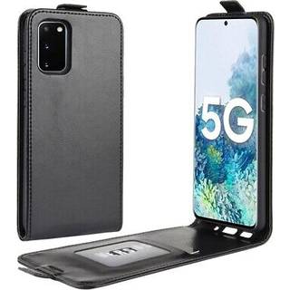 Samsung Galaxy S20 FE Vertikal Flip Taske med Kortholder - Sort