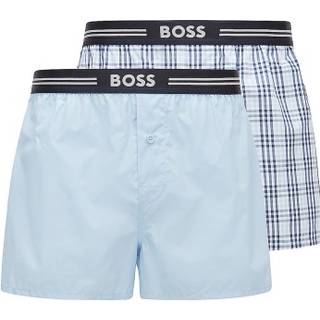 BOSS 2-pak EW Boxer Shorts - Lt Blue/Check - Large