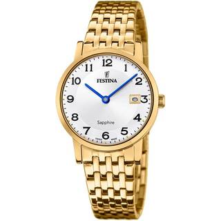 Festina Swiss Made Slim dameur i guldfarvet med lys urskive