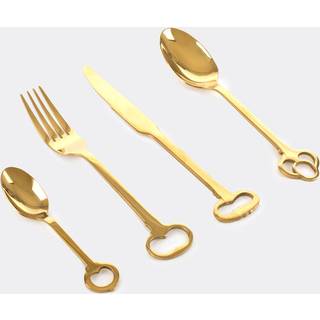 Seletti Cutlery - 'Keytlery' cutlery set, 24 pieces in Gold Electroplated 18/0 stainless s
