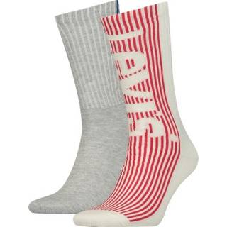 Levis 2-pak Retro Regular Cut Sock - Red/Grey - Str 43/46