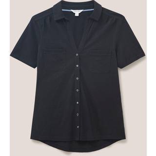 White Stuff White Stuff Black Pocket Penny Jersey 100% Cotton Shirt