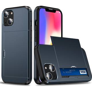 iPhone 14 Håndværker Cover m. Kortholder - Navy Blå