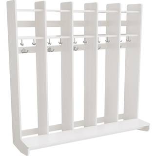 Garderobeindretning Eira Light, vægmodel 5 pladser, hvidpigmenteret krydsfinér, rumbredde 280 mm