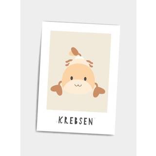 Børneplakat Stjernetegn A5 - Krebsen