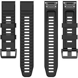Universal Garmin 22mm QuickFit Riflet Rem af Silikone - Sort