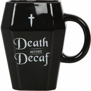 "Death before Decaf" Kaffeebecher in Sargform 12,5cm