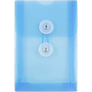 Jampapirplastkonvolutter med lukning af knap og strengbinding - 4 1/4 x 6 1/4 - Blå - 12/pakke
