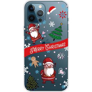iPhone 14 Pro Max Fleksibelt Plast Jule Bagside Cover - To Julemænd