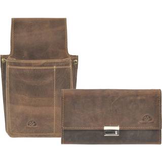 Kellnerbörse und Holster Set Leder Vintage antik 1785 antik braun