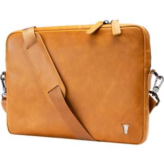 Slim Leather Laptop Bag - Tan