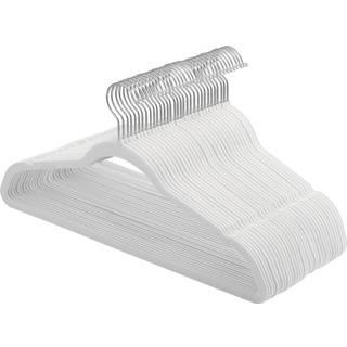 Songmics fløjl, jakkebøjle, tungt, 360 ° roterbar krog, ABS plast, metal, hvid, 43,5 x 0,6 x 22,5 cm