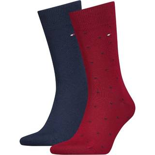 Tommy Hilfiger 2-pak Men Dot Socks - Blue/Red - Str 43/46
