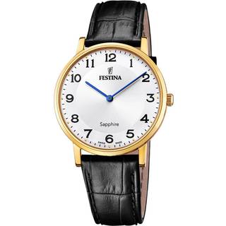 Festina Swiss Made Slim herreur i guldfarvet med lys urskive