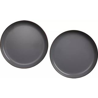 Barebones 8 tommer salatplade - sæt med 2 salatplader - emaljeplader - holdbart køkken eller campingplade (skifergrå)